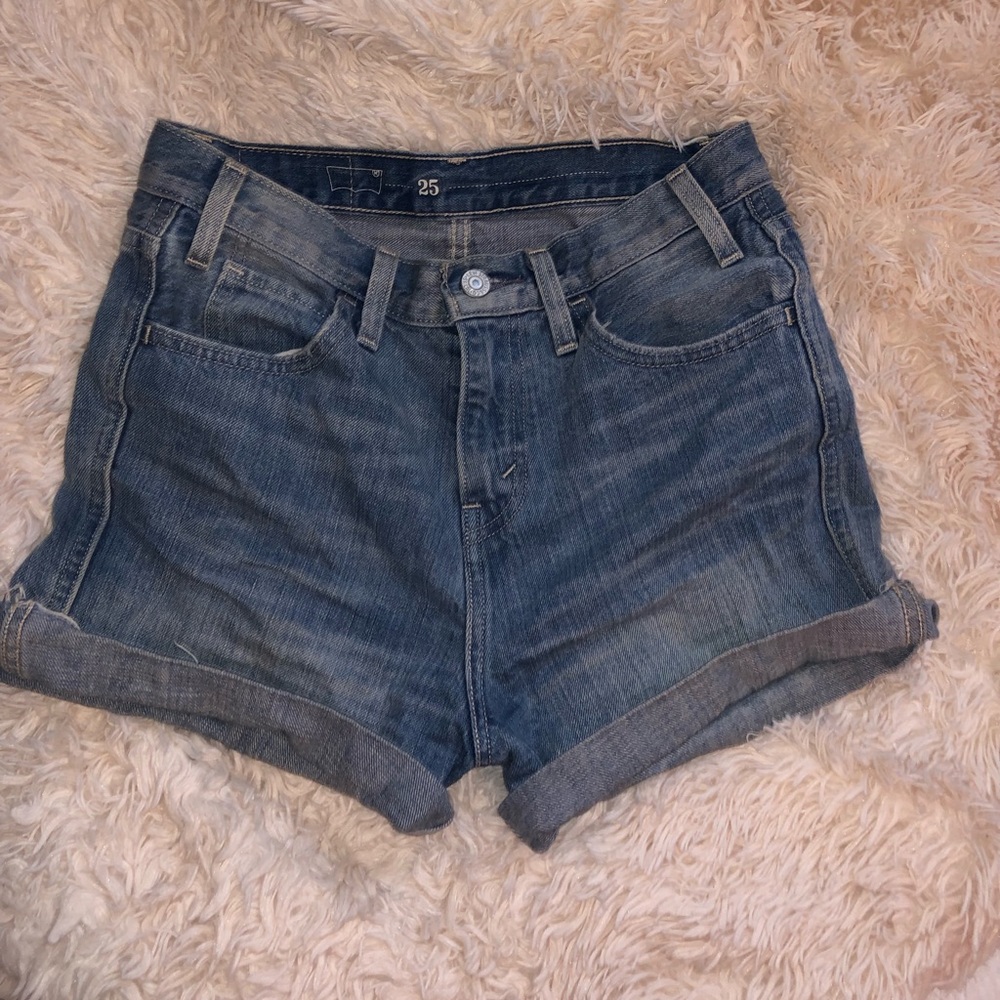 Levi’s high rise jean shorts